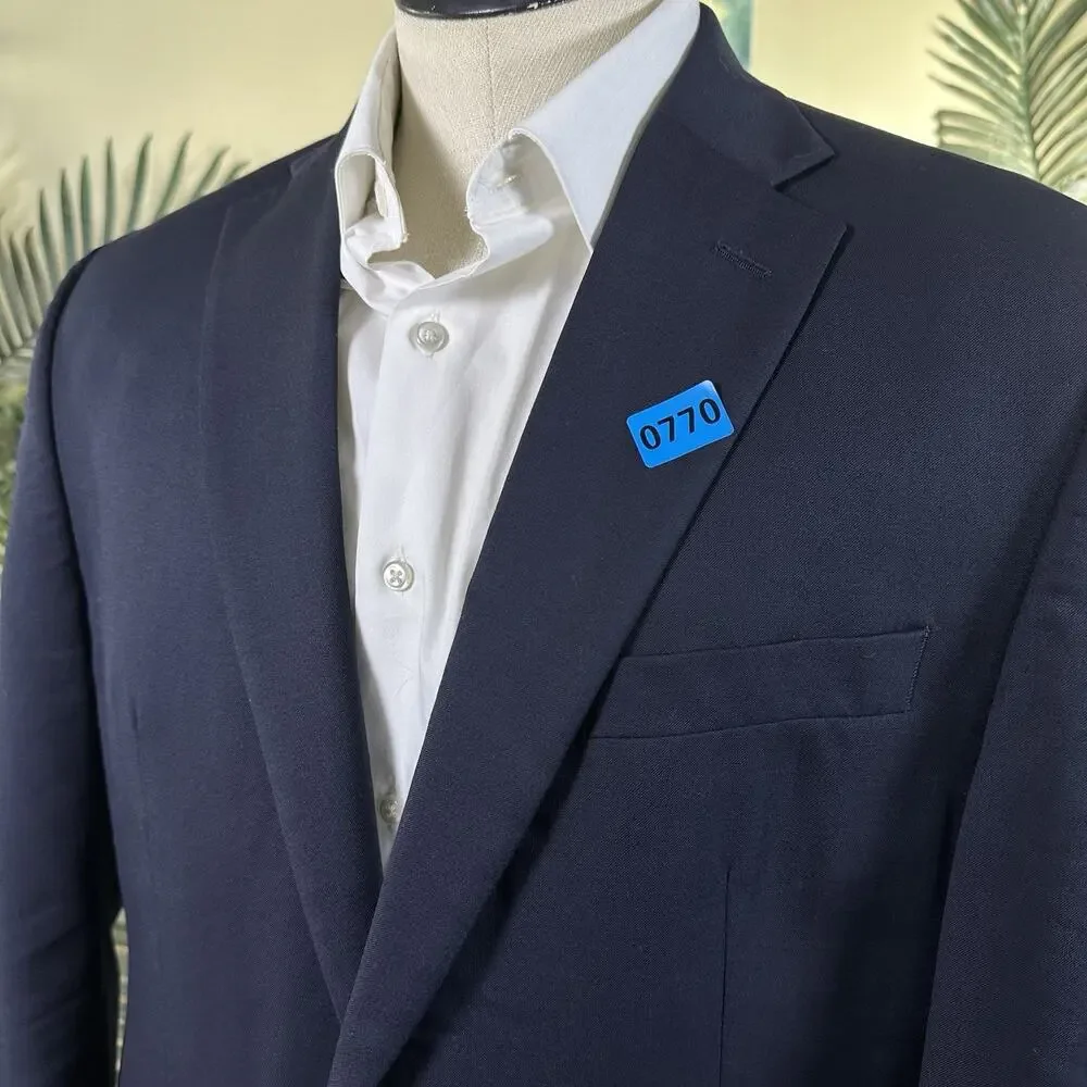 Michael Kors Men 42R Blazer Black Antique Silver buttons